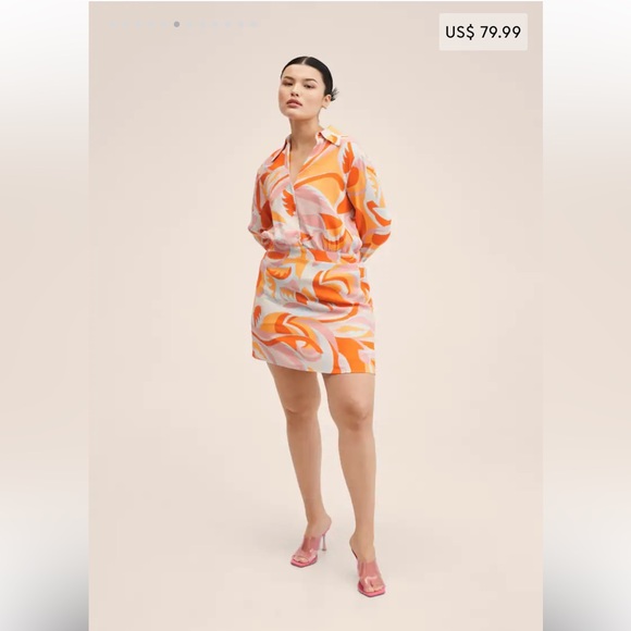 Mango Printed Flowy Dress Sz. M - Picture 8 of 13